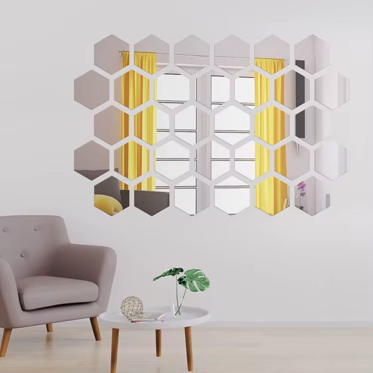 Miroir autocollant hexagonal