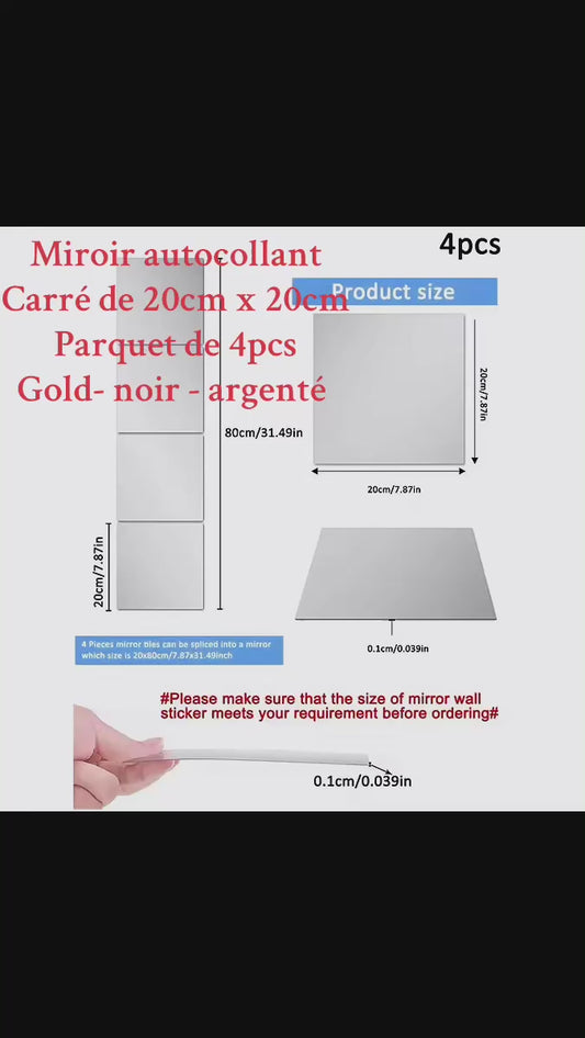 Miroir autocollant carré